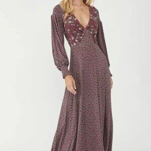Free People Floral Print Love Story Maxi Dress Size XS